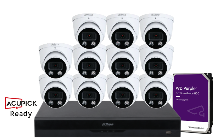 Dahua 6MP TiOC 3.0 AI AcuPick CCTV Kit – 16 Channel NVR upto x4 - x16 Cameras + HDD – Full-Color, Active Deterrence – SKU: DH-IPC-HDW3649H-AS-PV-ANZ-S2