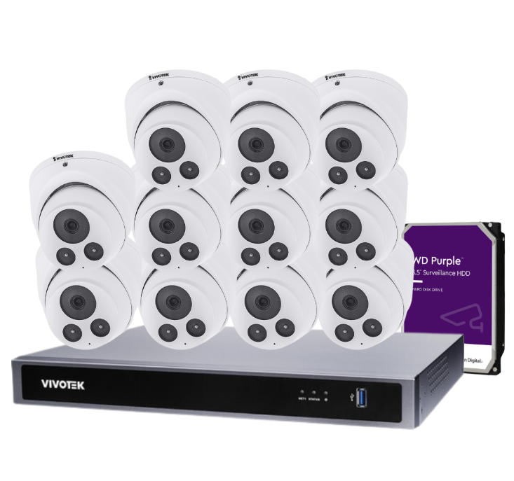 Vivotek IT9380-H 5MP CCTV Kit with 16 Cameras + 16-Channel NVR & HDD – AI-Powered, Professional-Grade Surveillance System