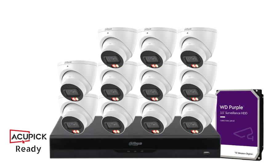 Dahua IPC-HDW3667EM-S-IL-ANZ 6MP AcuPick WizSense CCTV Kit – Up to 16 Cameras with 16CH Recorder, 8MP NVR & HDD | Smart Dual-Light Surveillance System
