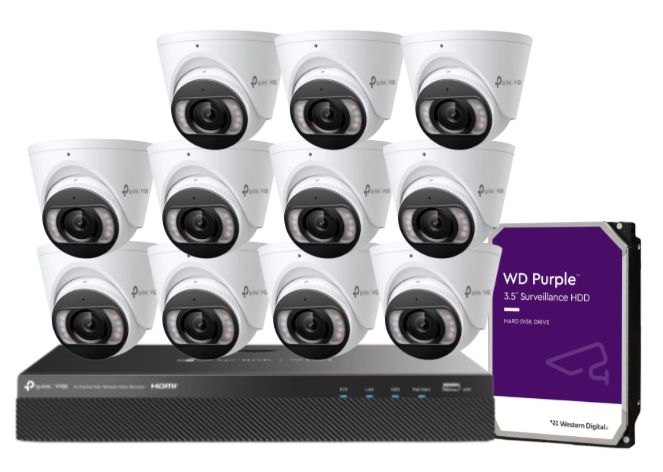 TP-Link VIGI C445 4MP Professional-UP TO-16-Camera 4MP Full-Colour Surveillance Kit with 16-Channel PoE+ NVR & HDD – AI Smart Detection, IP67 Outdoor Ready