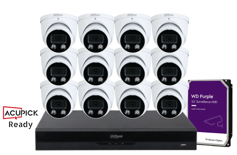 Dahua 6MP TiOC 3.0 AI AcuPick CCTV Kit – 16 Channel NVR upto x4 - x16 Cameras + HDD – Full-Color, Active Deterrence – SKU: DH-IPC-HDW3649H-AS-PV-ANZ-S2