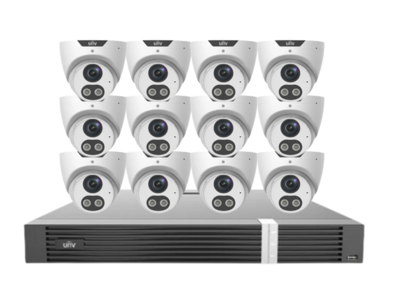 Uniview x16 CCTV Kit with 5MP Triguard Eyeball Cameras + 16CH AI NVR + HDD IPC3615SB-ADF28KMC-I0 /  NVR302-16E2-P16-IQ