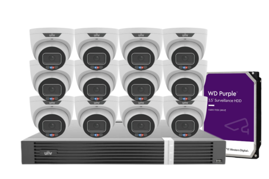 Uniview 8MP CCTV Kit – Up to 16 Cameras with 16-Channel AI NVR and HDD (8MP Triguard Series)