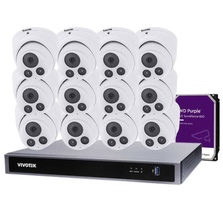 Vivotek IT9380-H 5MP CCTV Kit with 16 Cameras + 16-Channel NVR & HDD – AI-Powered, Professional-Grade Surveillance System