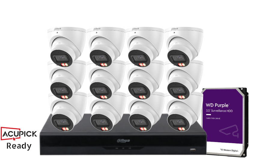Dahua IPC-HDW3667EM-S-IL-ANZ 6MP AcuPick WizSense CCTV Kit – Up to 16 Cameras with 16CH Recorder, 8MP NVR & HDD | Smart Dual-Light Surveillance System