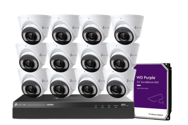 TP-Link VIGI C445 4MP Professional-UP TO-16-Camera 4MP Full-Colour Surveillance Kit with 16-Channel PoE+ NVR & HDD – AI Smart Detection, IP67 Outdoor Ready