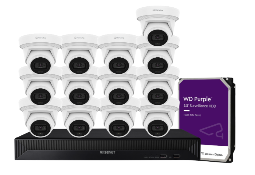 Hanwha Vision x16 8MP AI Dual Light CCTV Kit – 16 Cameras with 16CH NVR & HDD HV-QNE-C9013RL