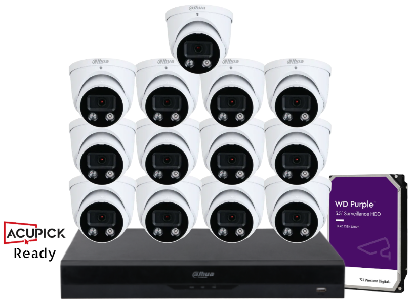 Dahua 6MP TiOC 3.0 AI AcuPick CCTV Kit – 16 Channel NVR upto x4 - x16 Cameras + HDD – Full-Color, Active Deterrence – SKU: DH-IPC-HDW3649H-AS-PV-ANZ-S2