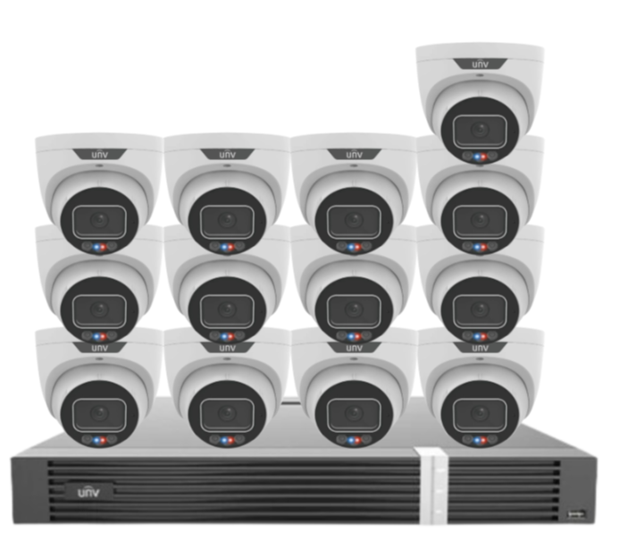 Uniview 8MP CCTV Kit – Up to 16 Cameras with 16-Channel AI NVR and HDD (8MP Triguard Series)