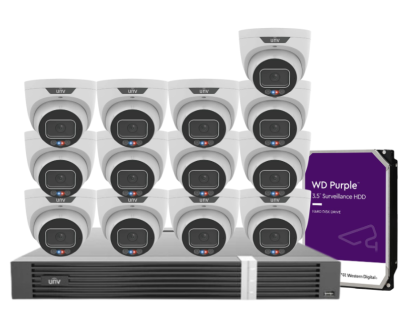 Uniview 8MP CCTV Kit – Up to 16 Cameras with 16-Channel AI NVR and HDD (8MP Triguard Series)