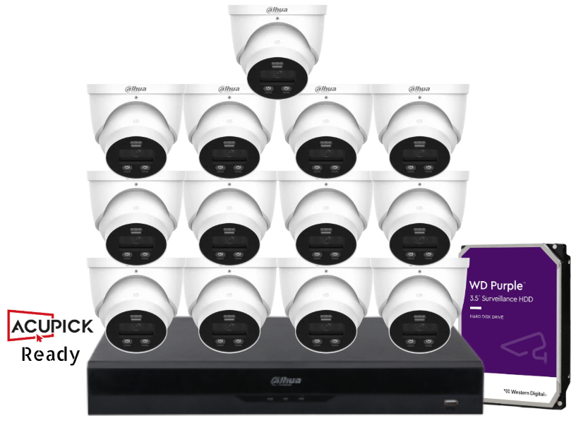 Dahua AcuPick Ready 8MP Starlight CCTV Kit – DH-IPC-HDW3867EM-S-IL-ANZ | 4/8/16 Fixed Turret Cameras + 16CH AI NVR + HDD | Advanced WizSense IP Surveillance System