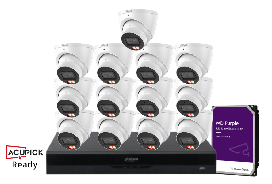 Dahua IPC-HDW3667EM-S-IL-ANZ 6MP AcuPick WizSense CCTV Kit – Up to 16 Cameras with 16CH Recorder, 8MP NVR & HDD | Smart Dual-Light Surveillance System