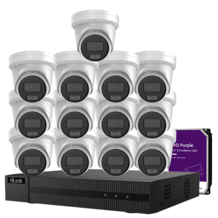 HiLook IPC-T581H-MU 4K Hi-Color CCTV Kit with 16-Channel PoE NVR + HDD | Up to 16 Cameras | SKU: IPC-T581H-MU-16KIT