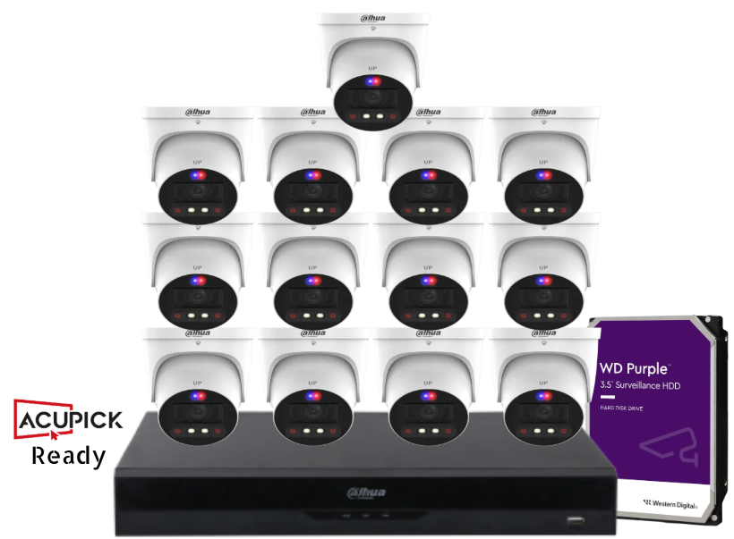 Dahua AcuPick Ready 8MP TiOC PRO Turret CCTV Kit – DH-IPC-HDW3849H-ZAS-PV-ANZ-S2 | 4/8/16 Cameras + 16CH NVR + HDD | AI Smart Surveillance System