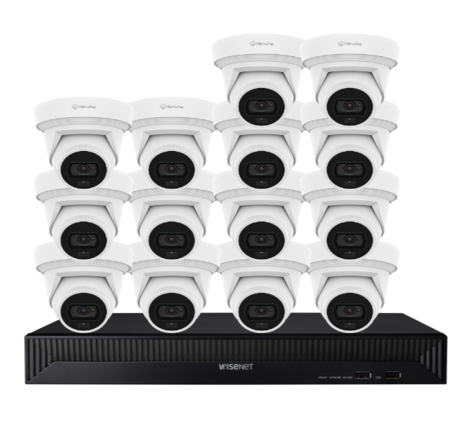 Hanwha Vision x16 8MP AI Dual Light CCTV Kit – 16 Cameras with 16CH NVR & HDD HV-QNE-C9013RL