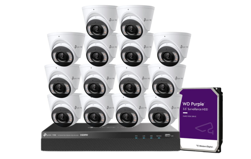 TP-Link VIGI C445 4MP Professional-UP TO-16-Camera 4MP Full-Colour Surveillance Kit with 16-Channel PoE+ NVR & HDD – AI Smart Detection, IP67 Outdoor Ready