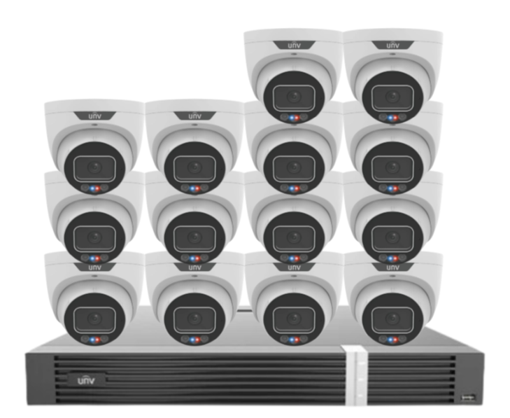 Uniview 8MP CCTV Kit – Up to 16 Cameras with 16-Channel AI NVR and HDD (8MP Triguard Series)