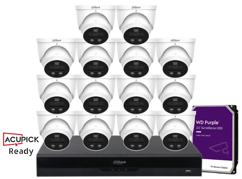 Dahua AcuPick Ready 8MP Starlight CCTV Kit – DH-IPC-HDW3867EM-S-IL-ANZ | 4/8/16 Fixed Turret Cameras + 16CH AI NVR + HDD | Advanced WizSense IP Surveillance System