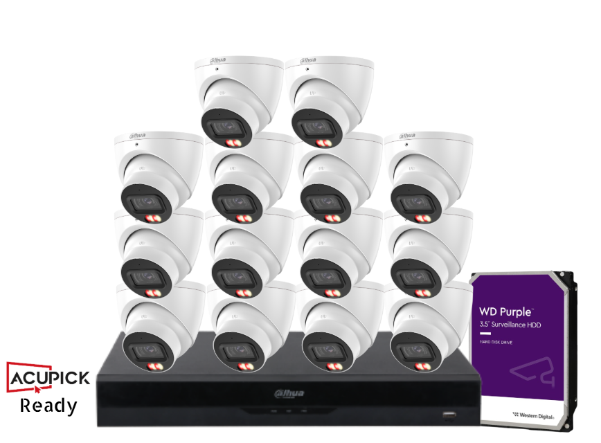 Dahua IPC-HDW3667EM-S-IL-ANZ 6MP AcuPick WizSense CCTV Kit – Up to 16 Cameras with 16CH Recorder, 8MP NVR & HDD | Smart Dual-Light Surveillance System