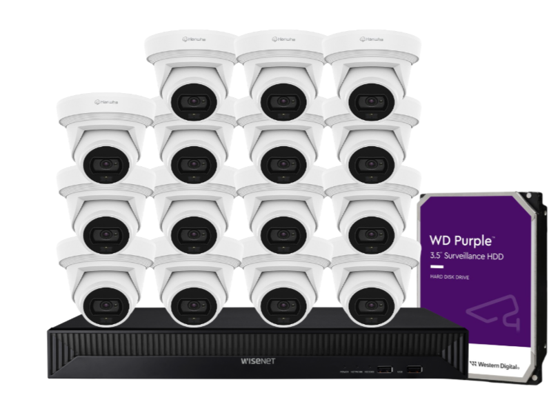 Hanwha Vision x16 8MP AI Dual Light CCTV Kit – 16 Cameras with 16CH NVR & HDD HV-QNE-C9013RL