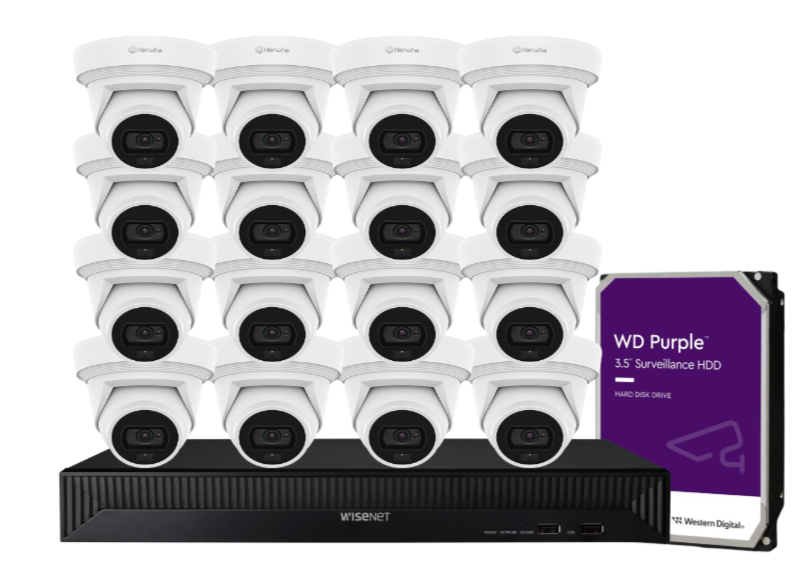 Hanwha Vision x16 8MP AI Dual Light CCTV Kit – 16 Cameras with 16CH NVR & HDD HV-QNE-C9013RL