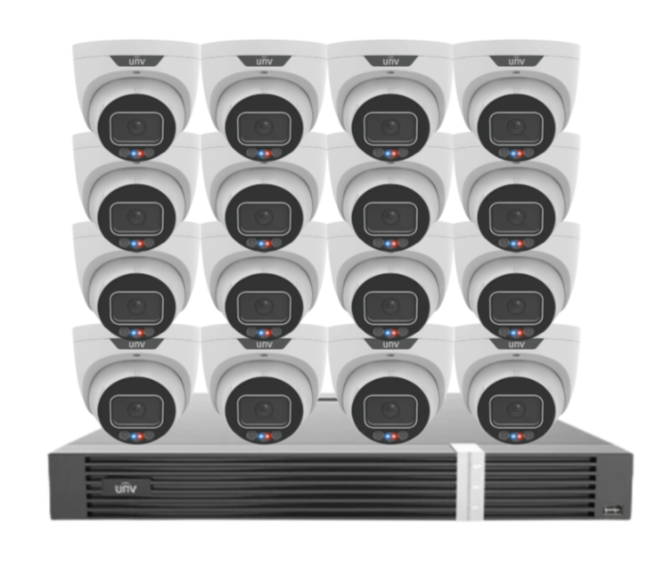 Uniview 8MP CCTV Kit – Up to 16 Cameras with 16-Channel AI NVR and HDD (8MP Triguard Series)