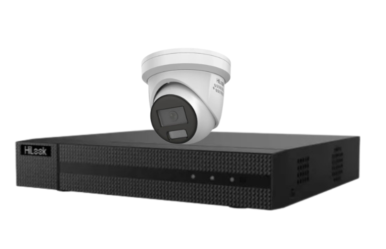 HiLook 4K CCTV Kit with 4CH NVR, Up to x4 8MP Smart Turret Cameras (IPC-T289H-MU/SL) + HDD – Hybrid Light, Audio Alarm, AI Detection, Outdoor-Ready