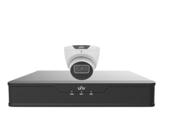 Uniview AcuTrack 6MP AI CCTV Kit with 4x UNI6 PRIME-II Turret Cameras, 4-Channel PoE NVR, LightHunter IR 40m Night Vision, People Counting & HDD - IPC3616SS-ADF28K-I1