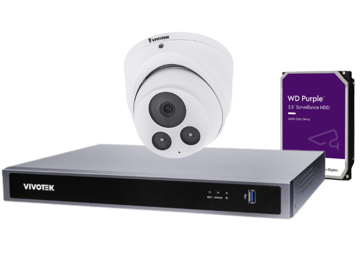 Vivotek IT9380-H 5MP CCTV Kit with 4 Cameras + 8-Channel AI NVR & HDD – Complete Surveillance Solution