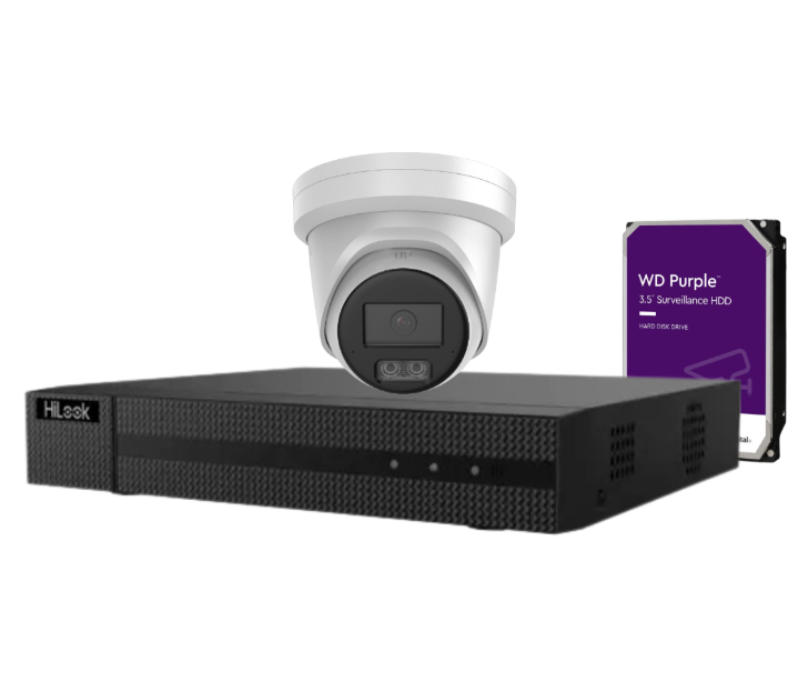 HiLook IPC-T581H-MU 4K Hi-Color CCTV Kit with 4-Channel NVR + HDD | 6MP 24/7 Full-Colour Cameras | SKU: IPC-T581H-MU-KIT