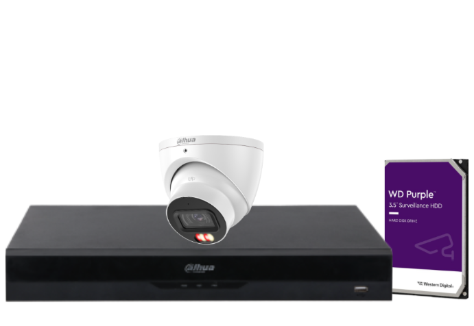 Dahua 4-Camera 6MP CCTV Kit with 4-Channel PoE AI NVR, IPC-HDW3667EM-S-IL-ANZ WizSense Network Cameras + HDD | Complete Surveillance Solution