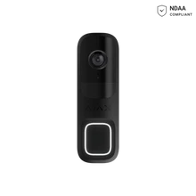 AJAX Wireless Smart Doorbell in white with sleek design, secure home entry alert system, mounted near door with button and camera lens.