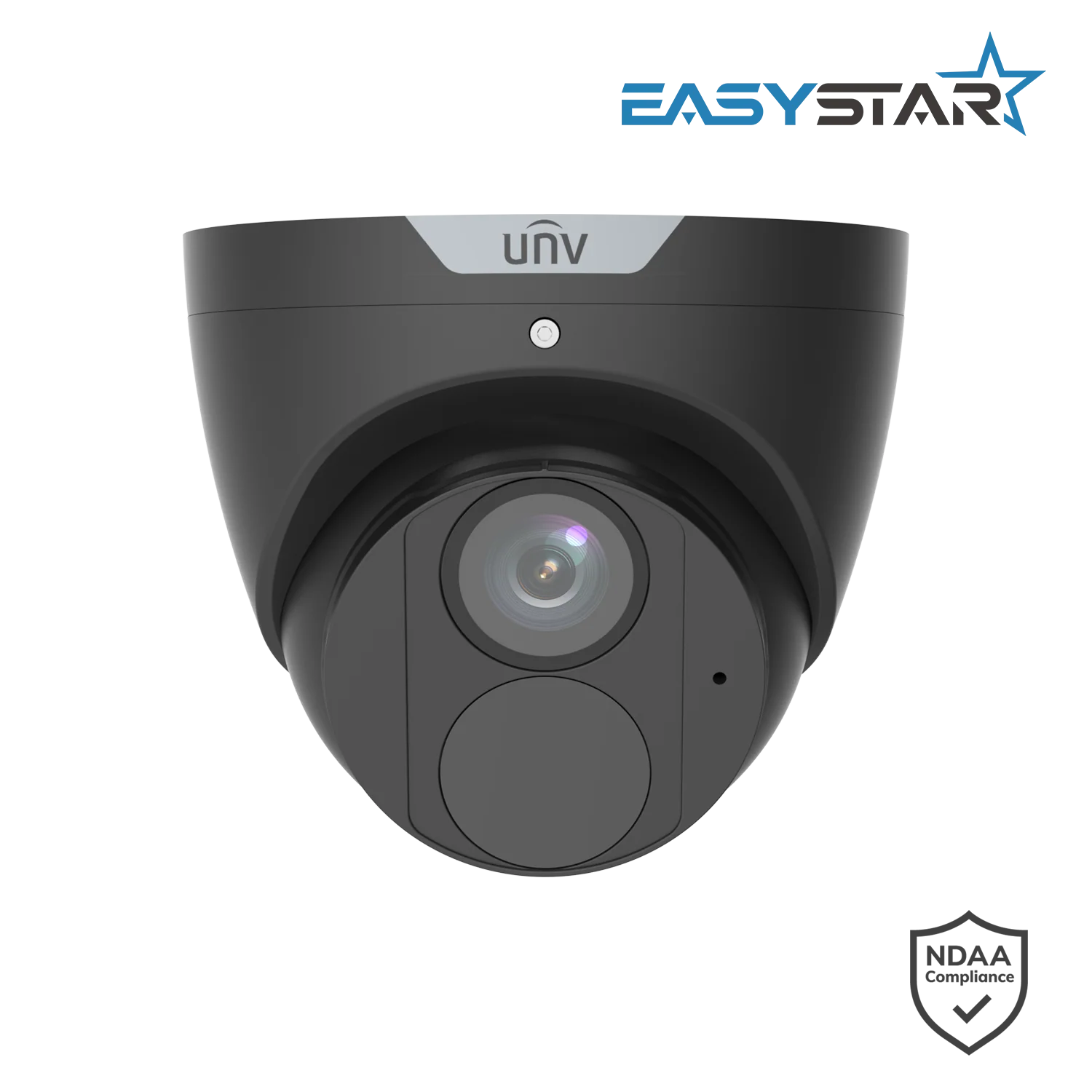 Uniview IPC3618LE-ADF28KM-H-BK 8MP HD IR Fixed Eyeball Network Camera – Ultra 265, 30m Smart IR, PoE, Built-in Mic, 2.8mm Wide Angle, IP67, 512GB SD Card Support (Easy Series)