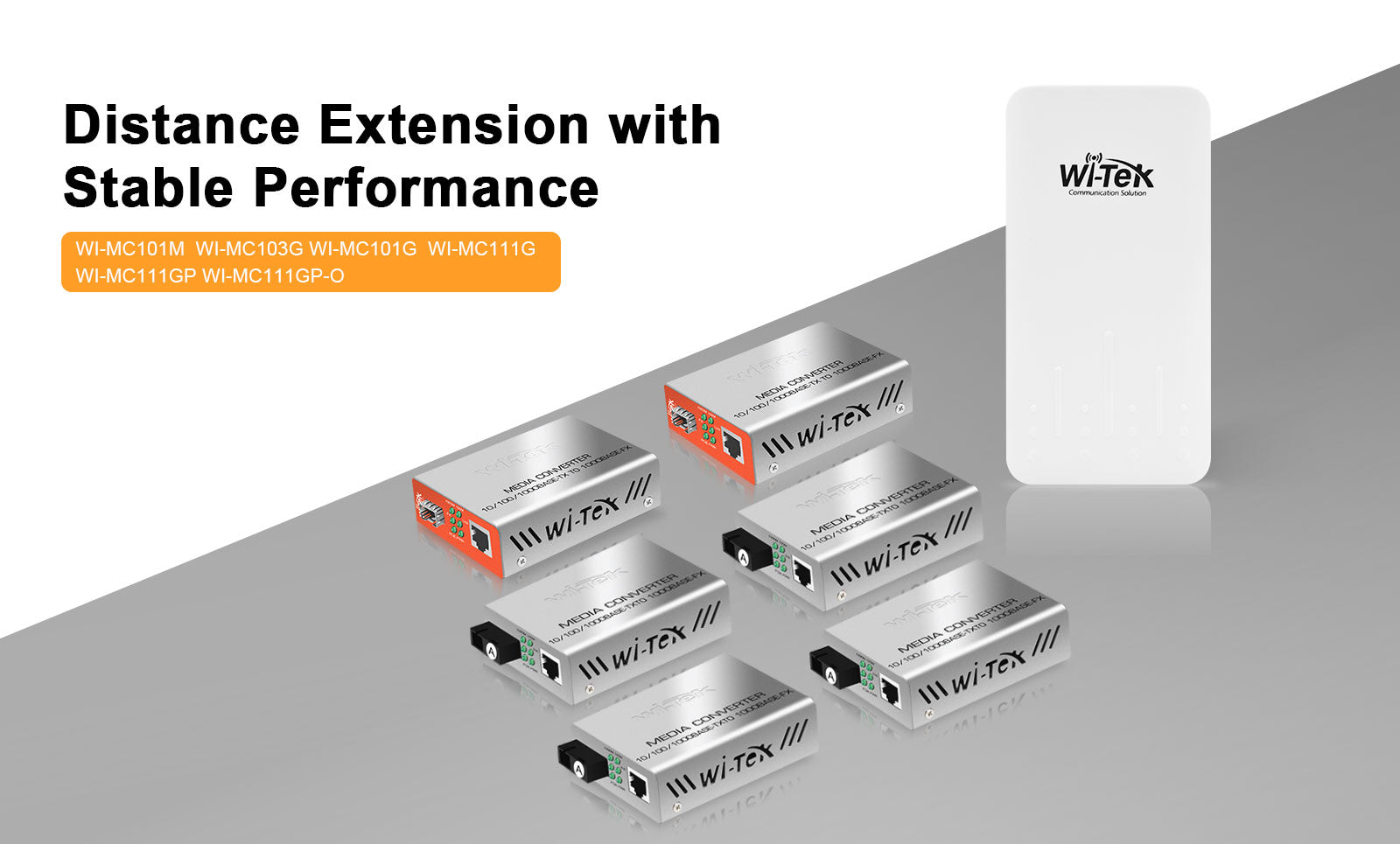 Wi-Tek WI-MC101G 25KM Single Fiber Optic Media Converter