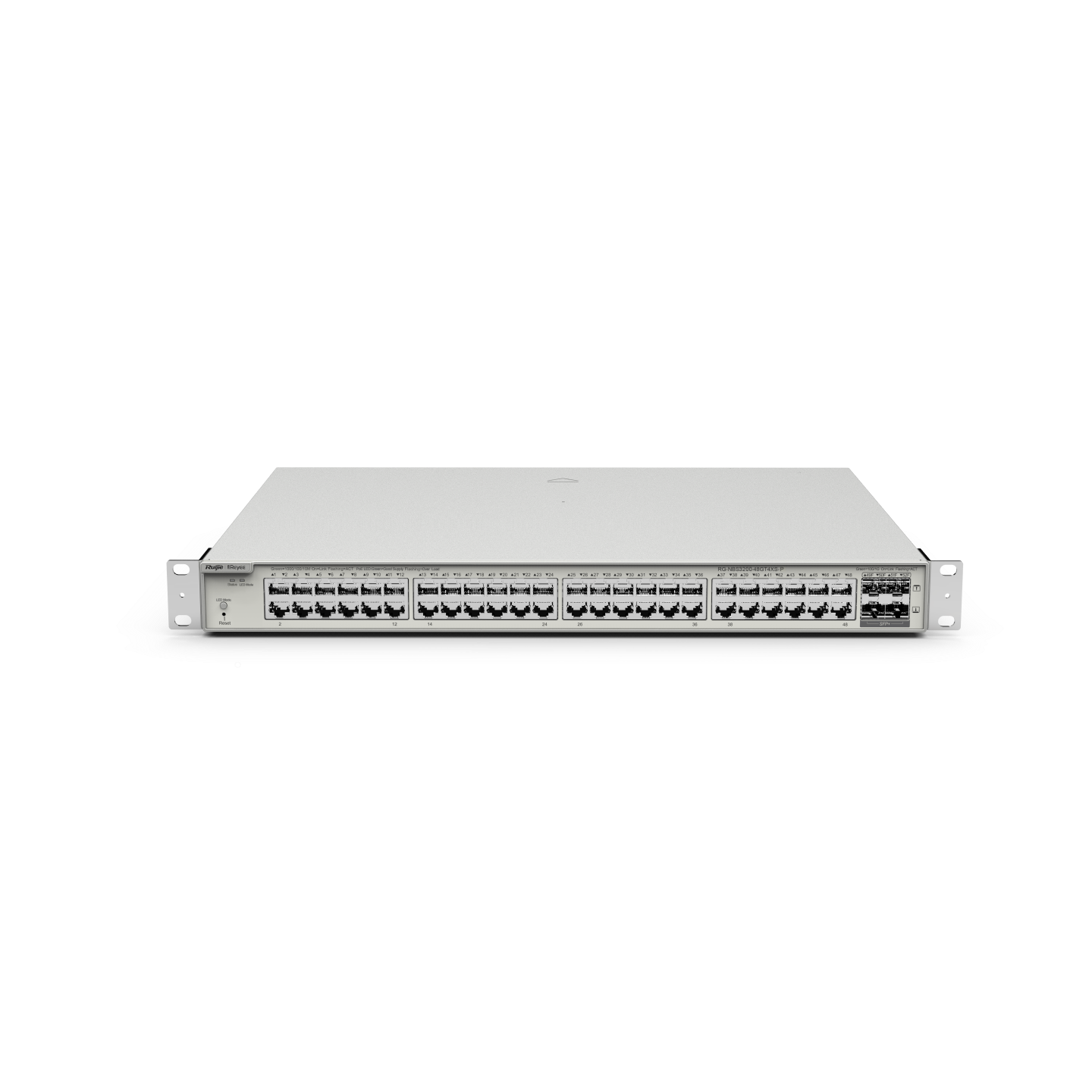 RG-NBS3200-48GT4XS-P 48-Port Gigabit Layer 2+ Cloud Managed PoE Switch – 48 PoE+ Ports, 4 × 10G SFP+ Uplinks, 370W, Enterprise-Class