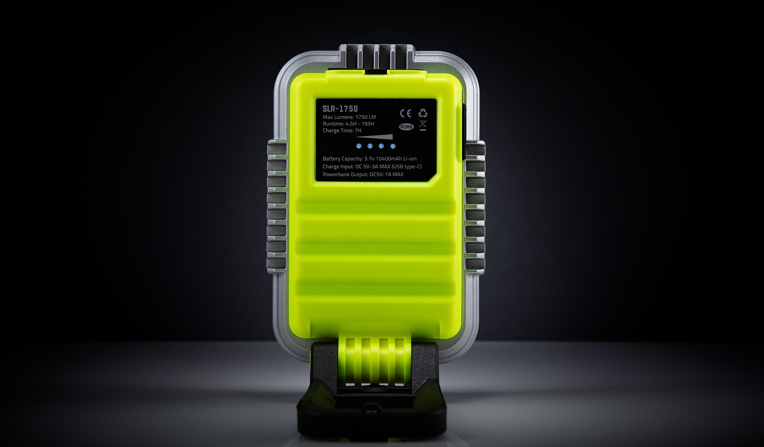 UNILITE SLR-1750 Folding Rechargeable LED Work Light | 1750 Lumens | Power Bank | Magnetic Mount | Heavy-Duty Copolymer and Aluminium Build | IPX5 Rated