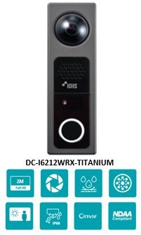 IDIS DC-I6212WRX-TITANIUM – 2MP Outdoor Fisheye IP Intercom | SIP VoIP | IR | Titanium Finish | IP66 | IK10 | NDAA Compliant