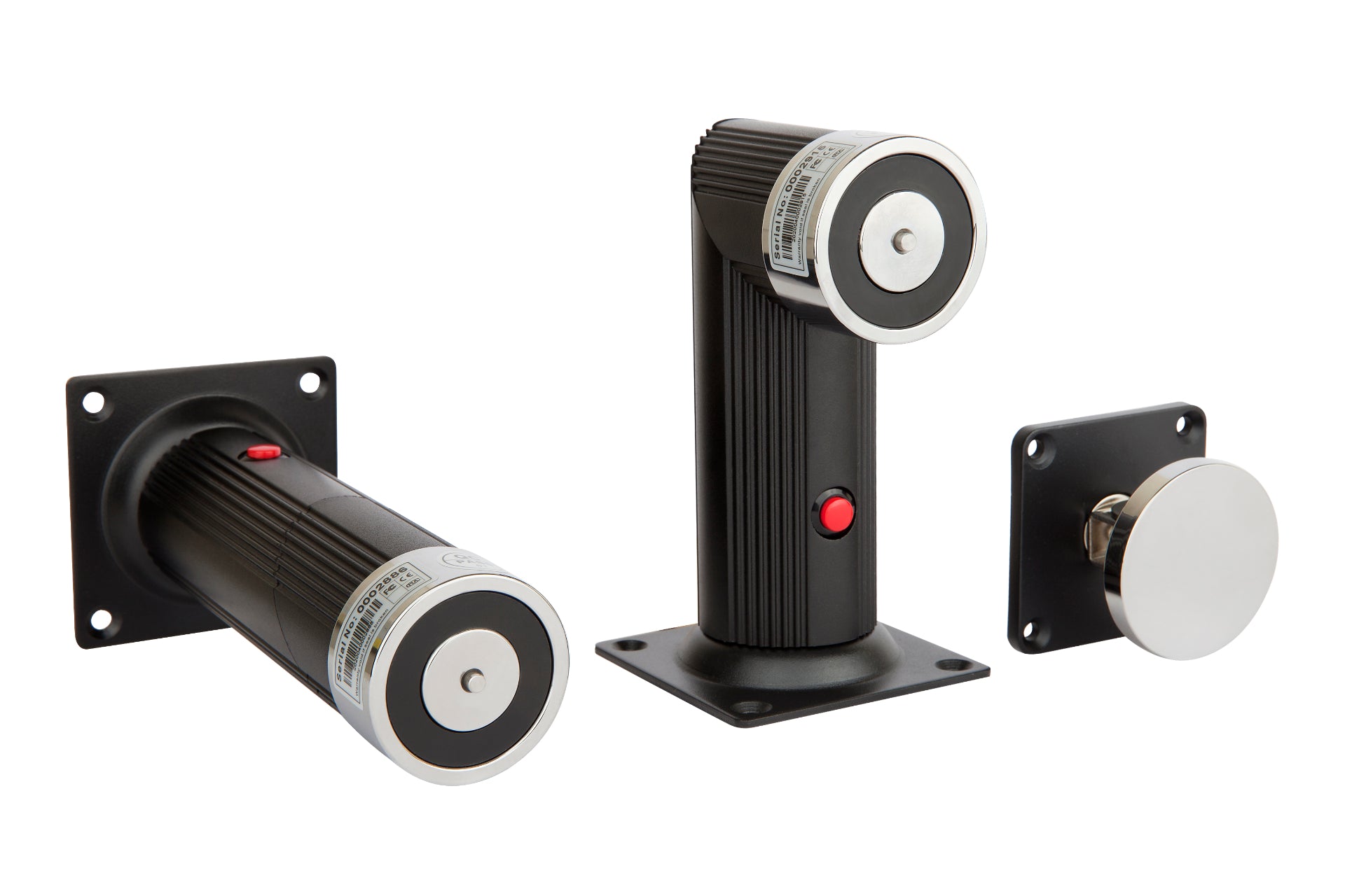 LOX 35770/300 | Heavy Duty Dual Voltage (12/24VDC) Magnetic Door Holder, Wall or Floor Mount with 300mm Extension – 50 kg Holding Force