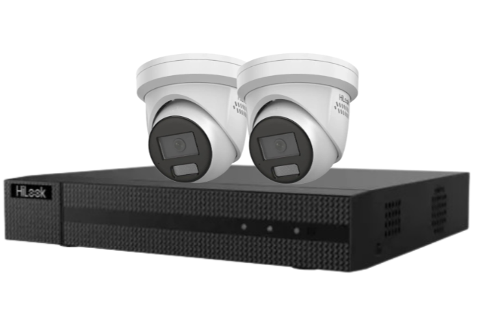 HiLook 4K CCTV Kit with 4CH NVR, Up to x4 8MP Smart Turret Cameras (IPC-T289H-MU/SL) + HDD – Hybrid Light, Audio Alarm, AI Detection, Outdoor-Ready