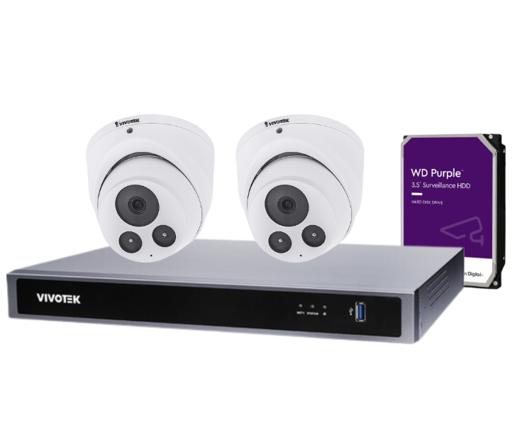 Vivotek IT9380-H 5MP CCTV Kit with 4 Cameras + 8-Channel AI NVR & HDD – Complete Surveillance Solution