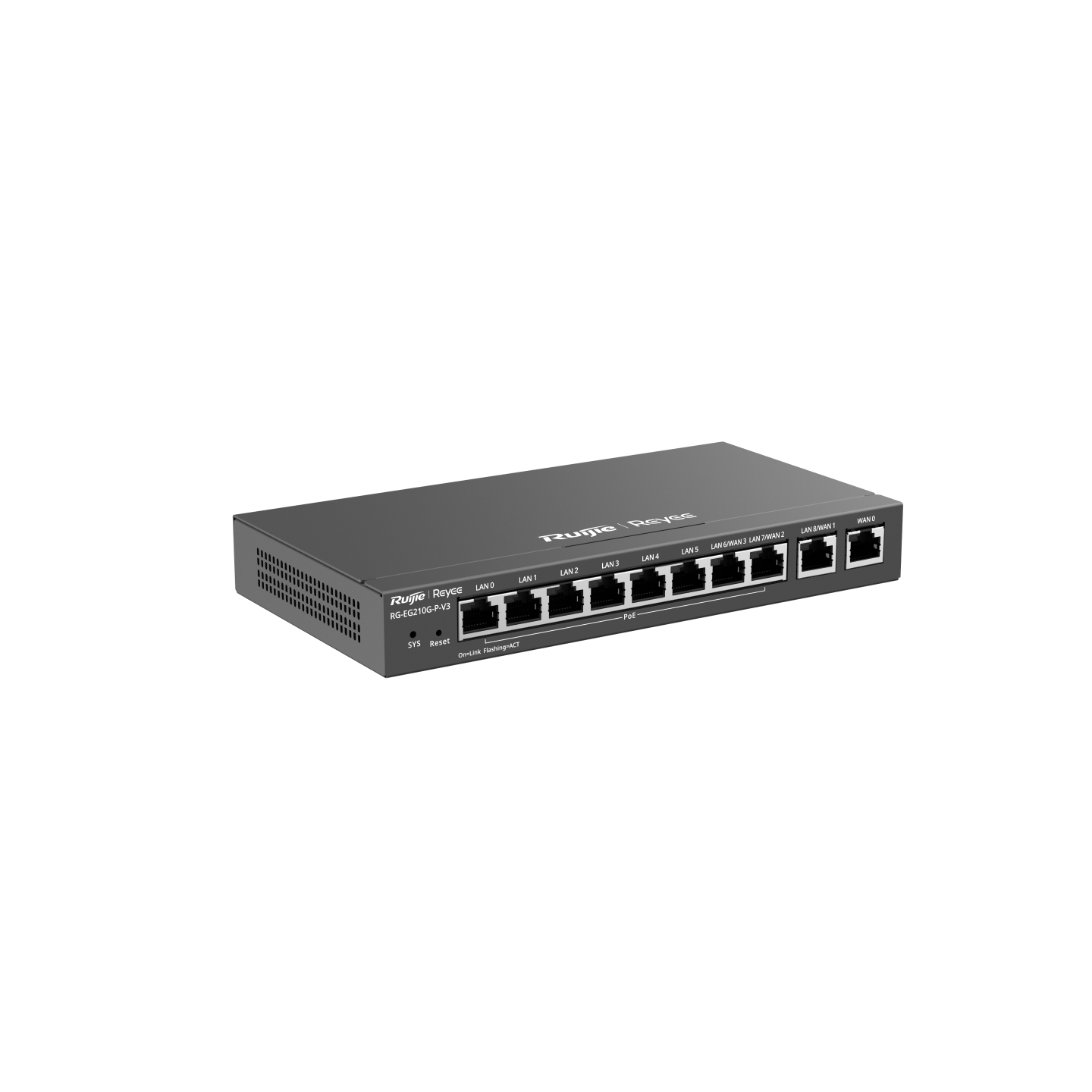 RG-EG210G-P-V3 Reyee Cloud Managed PoE Router – 10 Gigabit Ports, 8 PoE+ Ports, 200 Users, 600 Mbps Throughput