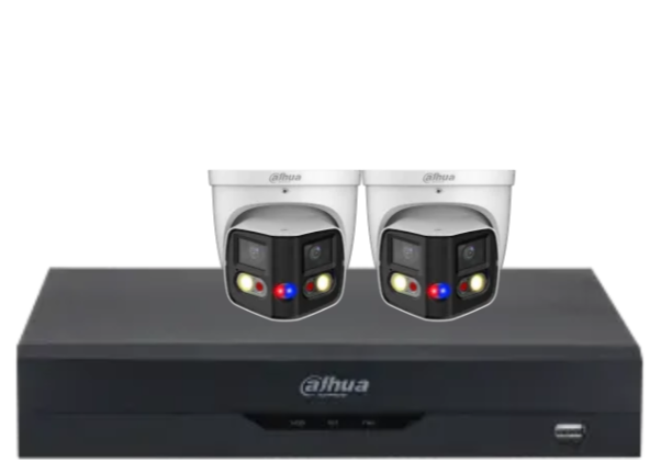 Dahua x4 8MP AI Full-Colour 180° TIOC Duo CCTV Kit with 4-Channel PoE NVR, Dual-Lens WizSense Cameras, and HDD – DH-IPC-PDW3849-A180-AS-PV-ANZ-1
