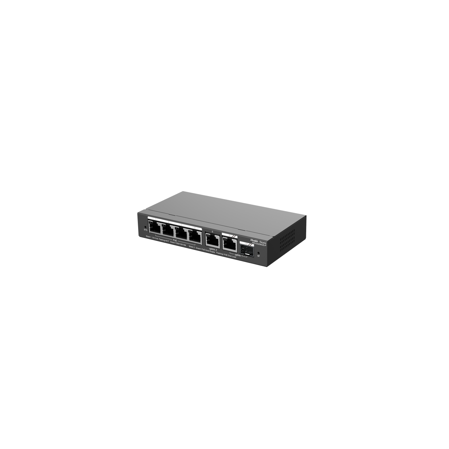 RG-ES206GS-P 6-Port Gigabit Smart Cloud Managed PoE Switch – 4 PoE+ Ports, Fanless, Ideal for Enterprise, Surveillance & Hospitality Networks