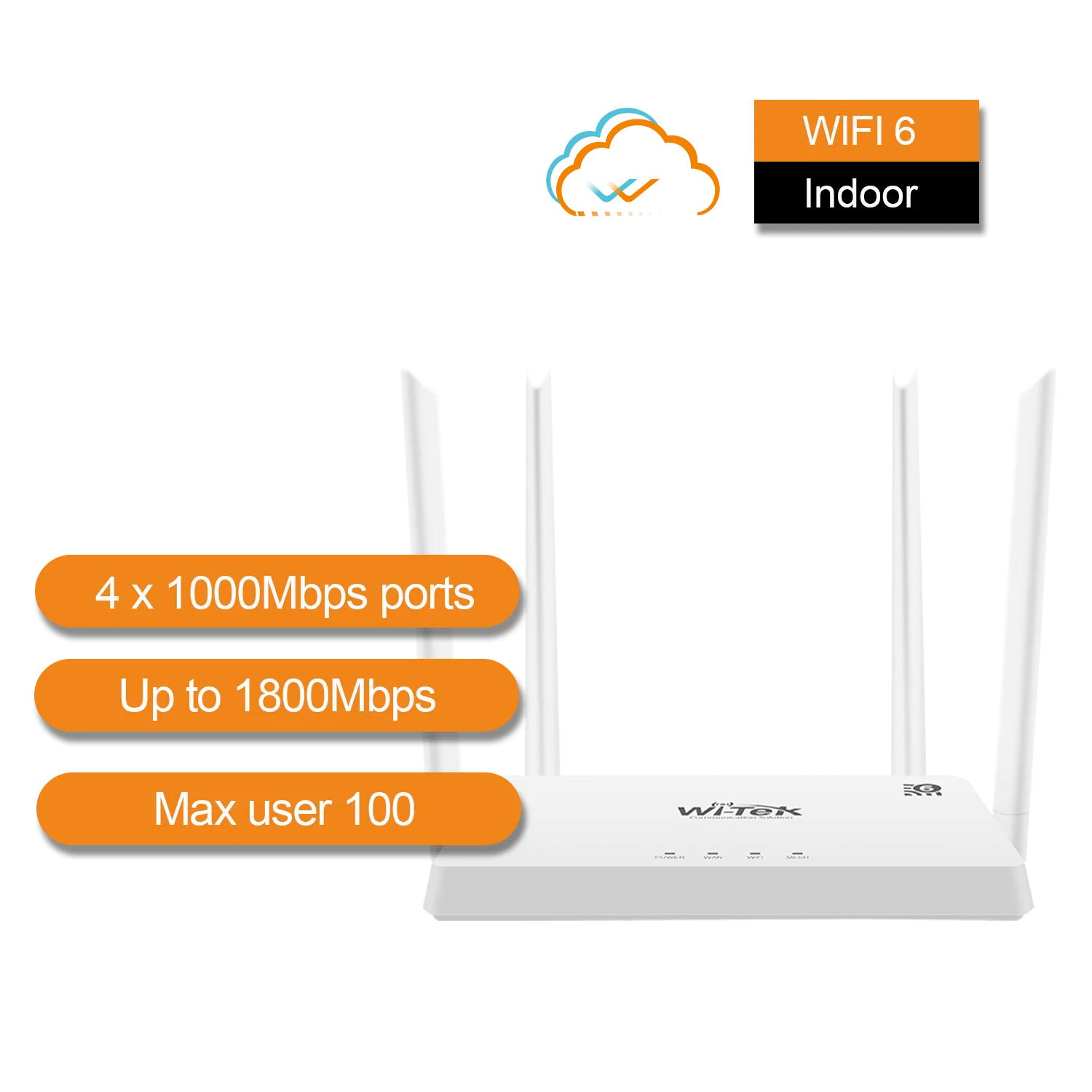 WI-AX1800M Wi-Tek Gigabit Mesh Wi-Fi 6 Indoor Wireless Router