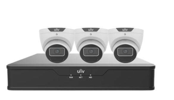 Uniview AcuTrack 6MP AI CCTV Kit with 4x UNI6 PRIME-II Turret Cameras, 4-Channel PoE NVR, LightHunter IR 40m Night Vision, People Counting & HDD - IPC3616SS-ADF28K-I1