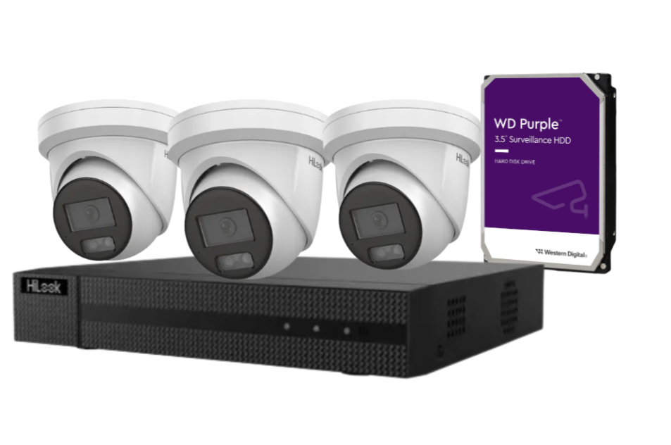 HiLook up-to 4x 6MP AI CCTV Kit with 4-Channel 4K PoE NVR and HDD – IPC-T361H-MU-AUS + HL-NVR-104MH-C/4P(B)