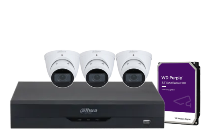 Dahua x4 4MP AI CCTV Kit with 4-Channel WizSense NVR, Vari-Focal Eyeball Cameras + HDD – IPC-HDW3441T-ZAS + DHI-NVR4104HS-P-AI/ANZ