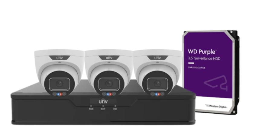 Uniview 8MP CCTV Kit – Up to x4 Cameras with 4-Channel NVR and HDD (8MP Triguard Series) IPC3638SS-ADF28KMC-I1