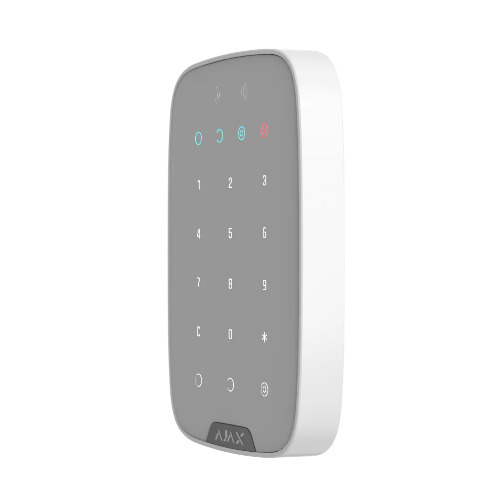 AJAX#30646 – Ajax KeyPad Plus Jeweller Wireless Touch Keypad with Encrypted Contactless Access (White) - CCTV Importers