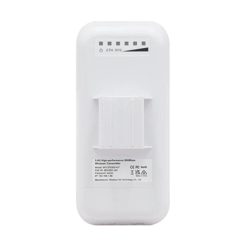 Wi-Tek (WI-CPE800-KIT V2) 5KM Outdoor 867Mbps Wireless Point-to-Point CPE Kit